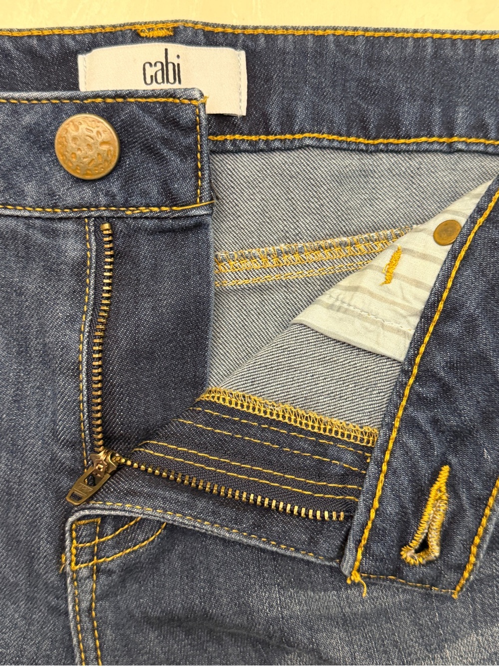 CAbi Beach Club Wash Raw Hem Tomboy Denim Shorts - size 10 - Picture 6 of 9